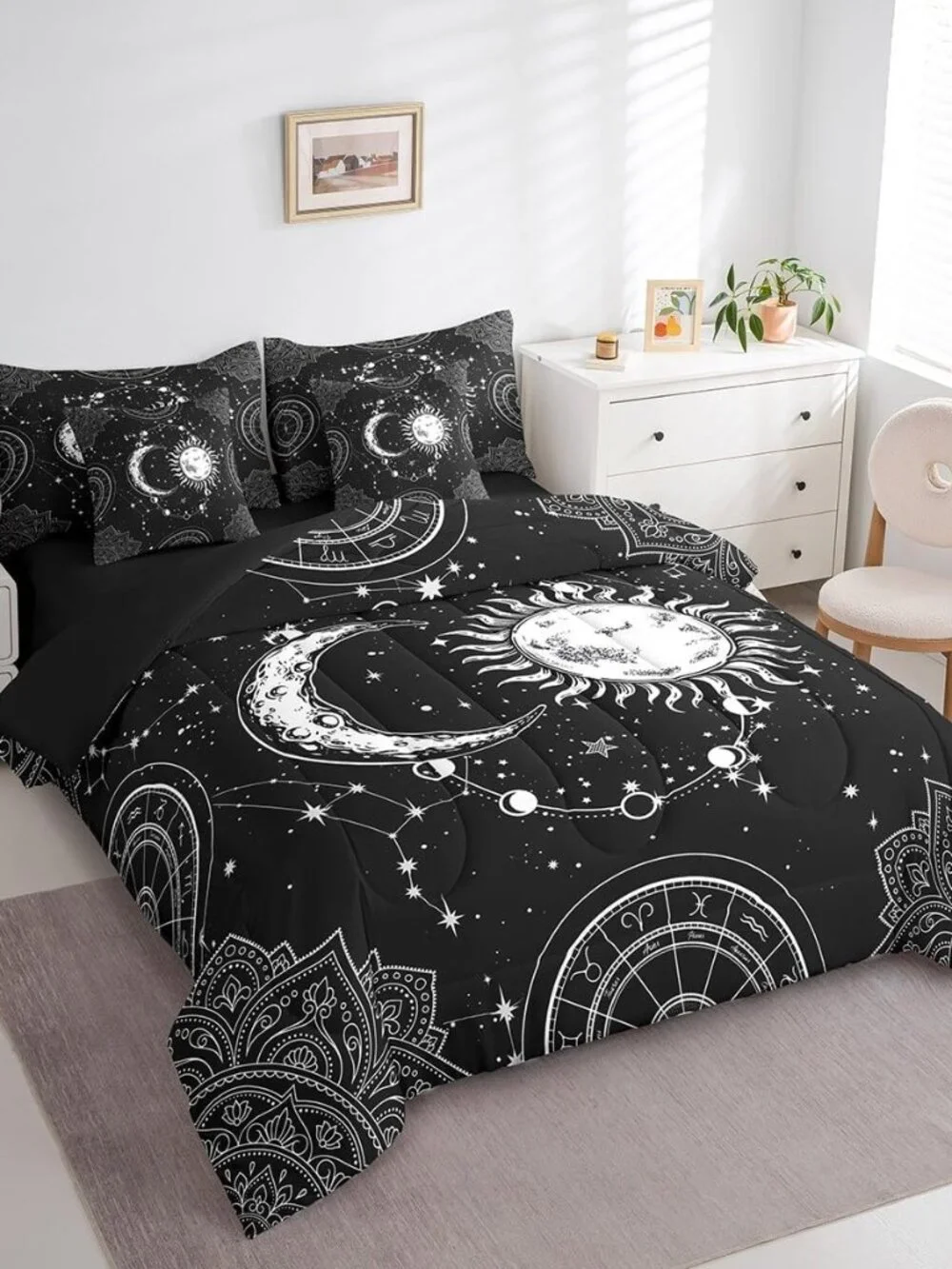 Sun Moon Constellation Comforter Set Twin Size Kids Boys Girls